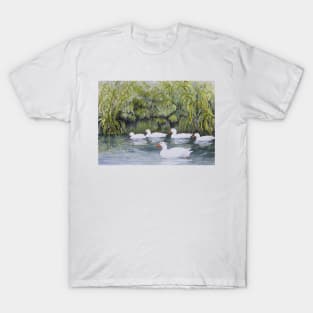 Duckies Day Out Watercolour Painting T-Shirt